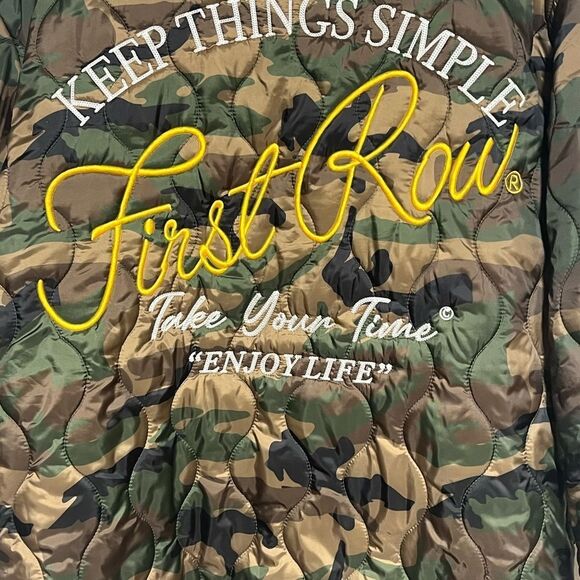 New First Row Camo Patch “ Keep it Simple”Bomber Jacket Womens S - Picture 9 of 10